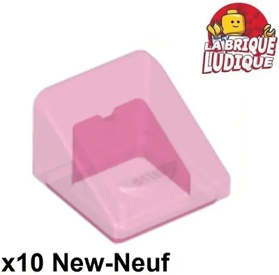 Buy LEGO 10x Slope Brick Slope 30° 1x1 X2/3 Pink Trans Dark Pink 54200 NEW • 1.59£