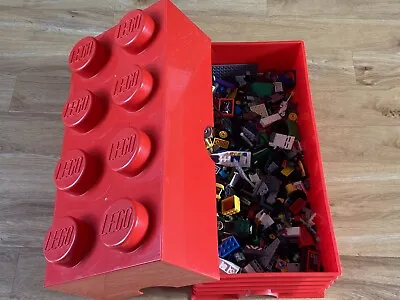 Buy Large Classic Red 8 Pin Lego Storage Brick Box Stacking With Mixed Bricks • 20£