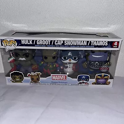 Buy Funko Pop Marvel Hulk 398 Groot 530 Cap Snowman 532 Thanos 533 Special E - 4... • 14£