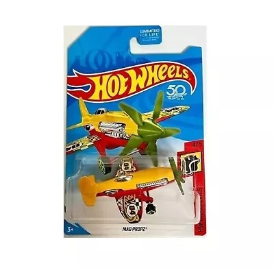 Buy 2018 Hot Wheels FRR91 HW DAREDEVILS 4/5 MAD PROPZ Plane Yellow/Red NEW • 7.19£