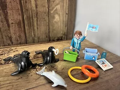 Buy Playmobil Aquarium Sea Lion Bundle-Dolphin-Fish-Keeper-Sign-Buckets Playmobil • 6£