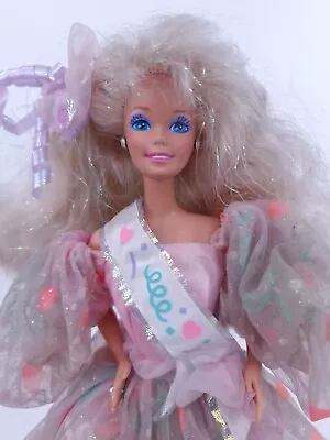Buy Birthday Barbie Original Dress, Stand, Shoes, Hairpiece 1990 Vintage Doll Mattel • 33.45£