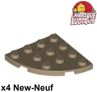 Buy LEGO 4x Plate Round Plate Round Corner Quarter Circle 4x4 Dark Beige 30565 NEW • 1.19£