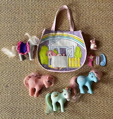 Buy Vintage My Little Pony Bundle 1982-1984 Includes Bag & Spike Dragon • 30£