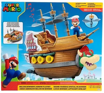 Buy Nintendo Super Mario Deluxe Bowser's Airship Playset Mario And Luigi Collectible • 44.99£