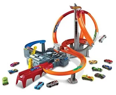 Buy Hot Wheels Toy Car Track Set Spin Storm, 3 Intersections For Crashing & Motorize • 57.78£
