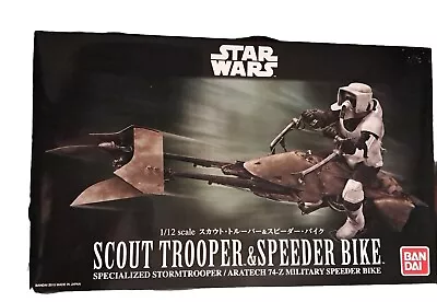 Buy Bandai Star Wars Model Kit Of Scout Trooper & Speeder Bike 1:12 Scale • 68£