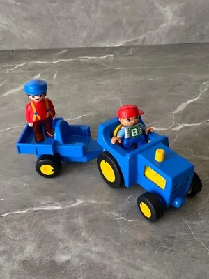 Buy Playmobil - 1989 Vintage Blue And Yellow Tractor With Figures • 9.99£