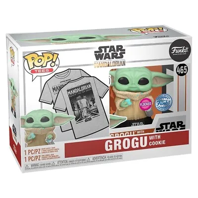 Buy Funko Pop! Star Wars POP & Tee Set Grogu With Cookie Flocked Exclusive #465 • 9.99£