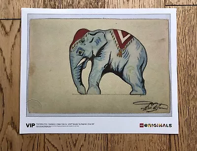 Buy LEGO VIP First Edition Print  - Illustration In Water Colour Wooden Toy Elephant • 12.99£