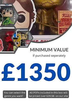 Buy Guaranteed Funko POP Mystery Box - 3+ Vaulted/Rarer POPs Included - Choose Genre • 999.99£