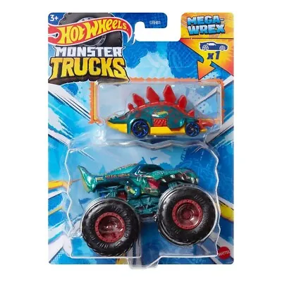 Buy Hot Wheels Monster Trucks Mega Wrex 1:64 + Bonus Dino Die Cast Car NEW • 12.99£