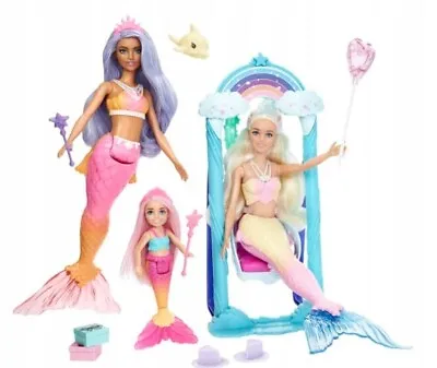 Buy BARBIE CHELSEA MERMAID DOLL SET Of 3 Dolls + Accessories HKB00 Mattel • 97.82£