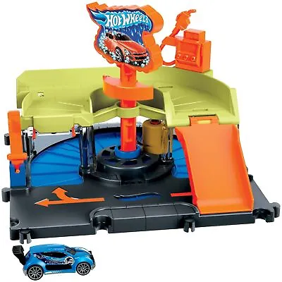 Buy Hot Wheels City Car Wash Speed Clean With 1 Car Included • 17.99£