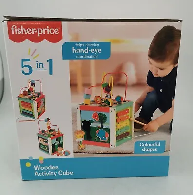 Buy Fisher Price 5in1 Wooden Activity Cube, Educational Toy, New  (AN_6836) • 25£