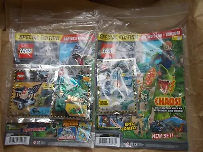 Buy 2 New Lego Jurassic World Magazines Eds #10 #12 Dr. Wu 3 Baby Raptor Cage & Trap • 25.95£