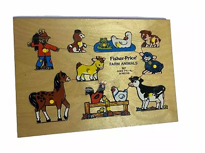 Buy Vintage Fisher Price Wooden Farm Puzzle 70s Kids Toy Complete Quaker Oats Co Vtd • 24£