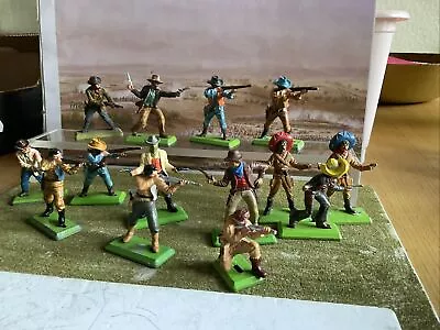 Buy Fourteen Painted 1/32 Britains Deetail Wild West Cowboys & Mexicans On Foot • 6.50£