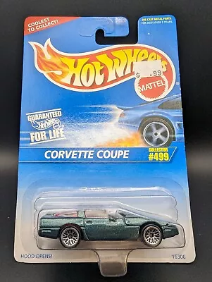 Buy Hot Wheels #499 Chevrolet Corvette Coupe Green Vintage 1995 Release L37 • 6.95£