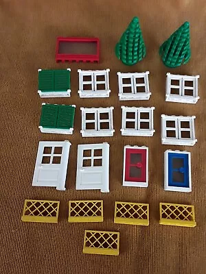 Buy  Vintage Lego Doors,  Windows , Fence Panels And Two Trees • 9£