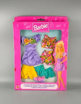 Buy Barbie - 3 Fashions Gift Pack Fashions Clothes Purple Dress - Mattel 1997 • 17£