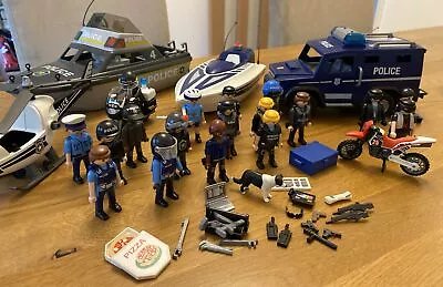 Buy Playmobil Police Bundle Vehicle Boat Helicopter Motorbike Figures Accessories • 25£