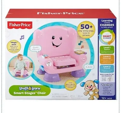 Buy New Fisher-Price Smart Stages Chair, Pink, 150+ Songs, Sounds & Phrases Toy 12m+ • 44.99£