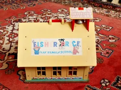 Buy 1970's Vintage FISHER PRICE SCHOOL HOUSE + Letters +Playground Kit + Figures • 28.99£