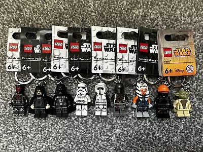 Buy 9 X Lego Figure Keyrings Star Wars Mint With Tags Vader Yoda Troopers Tano Etc • 26£