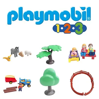 Buy Playmobil 123 Figures People And Animals Zoo Farm Animals • 5.99£
