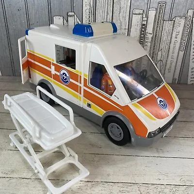 Buy Playmobil Ambulance Van Toy With Figure Driving 2004 Model 2 Figures Bed Working • 17.95£