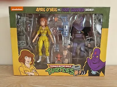 Buy NECA TMNT Cartoon 2 Pack April O'Neil Vs Foot Soldier Bashed • 151.51£