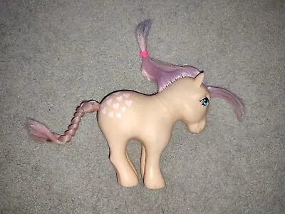 Buy 1980's HASBRO MY LITTLE PONY MLP - PEACHY PINK HEARTS - MADE IN HONG KONG • 3.99£