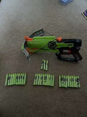 Buy NERF Zombie Strike CrossFire Bow Dart Blaster Gun + 33x Darts • 15£