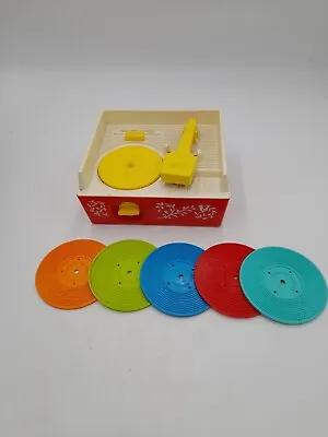 Buy Vintage Collectable Fisher Price Record Player 5 Records 1971 Music Box • 17.99£