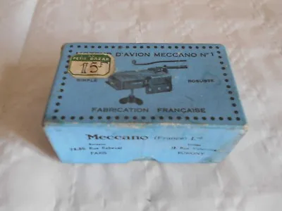 Buy Vintage French Meccano Aeroplane Clockwork Motor No 1 Box Moteur D'avion  1930s • 30£