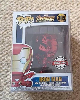 Buy Funko Pop! Avengers Iron Man Red Chrome Special Ed #285 NEW WITH PROTECTOR • 9£