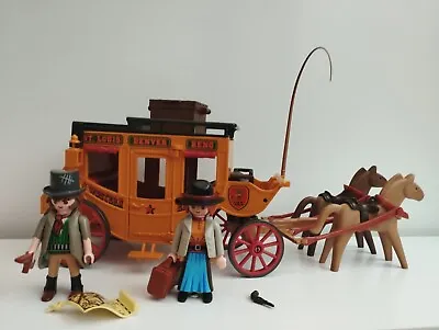 Buy Playmobil Stagecoach Western Couple Cowboy Cowgirl  • 18£