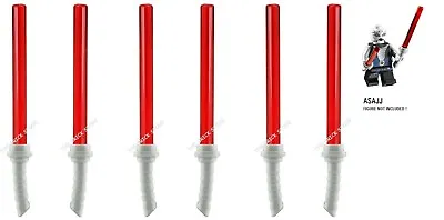 Buy 6 X Official Lego - Asajj Ventress Curved Lightsabers - Trans Red - Fast - New • 3.99£