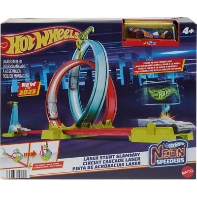 Buy Hot Wheels Neon Speeders Laser Stunt Slamway Trackset NEW • 34.99£