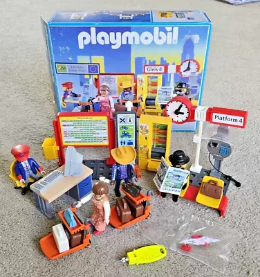 Buy Playmobil 4303 Train Station Platform Passengers Rare Boxed Near Complete • 55£