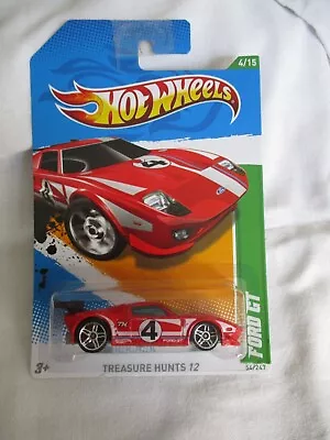 Buy Hot Wheels 2012 Treasure T-Hunt 4/15, Ford GT Mint In Card • 5.99£