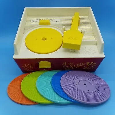 Buy Vintage 1971 Fisher Price Music Box Record Player 5 Records * Read Description * • 15.50£