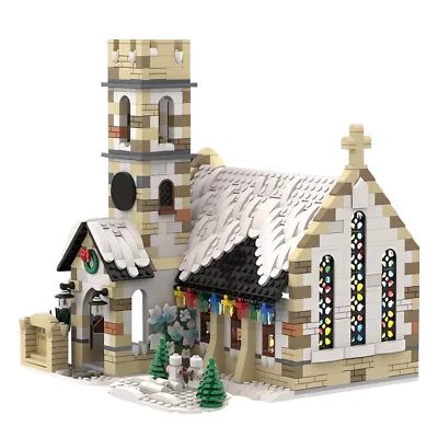 Buy Winter Country Church Modular Building Bricks Educational Toys Blocks Set Gift • 125.99£