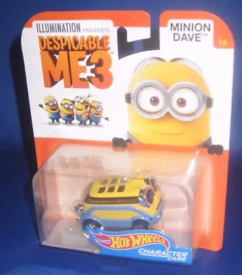 Buy Illumination Despicable Me 3 Collector Hot Wheels Character Cars Minion Dave 1/6 • 11.24£