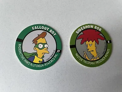 Buy Simpsons Pogs 1994 Lot Of 2 Fallout Boy 27 And Sideshow Bob 8 Vintage • 4.03£