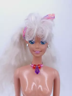 Buy Vintage 1992 Mattel With Necklace And Headband Glitter Beach Barbie Doll • 23.41£