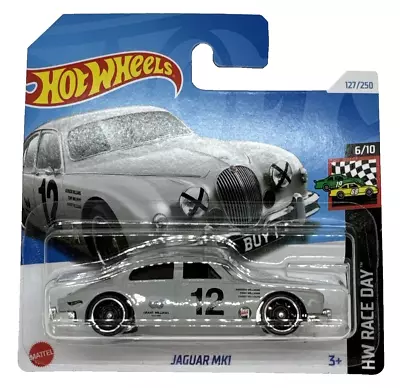 Buy Hot Wheels Jaguar MK1 Grey HW Race Day Number 127 New And Unopened • 24.99£