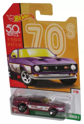 Buy Hot Wheels 50th (2017) 70's Purple Magenta '71 Mustang Mach 1 Toy Car 1/10 • 14.06£