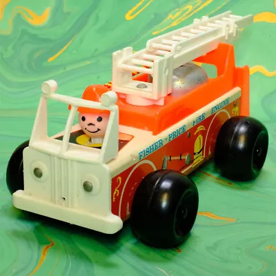 Buy Vintage Fisher Price Fire Engine 720 Pull Along Very Good Condition • 25£